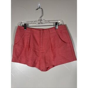 Forever 21 Coral Gold Sparkle Shorts Pleated Medium Lined